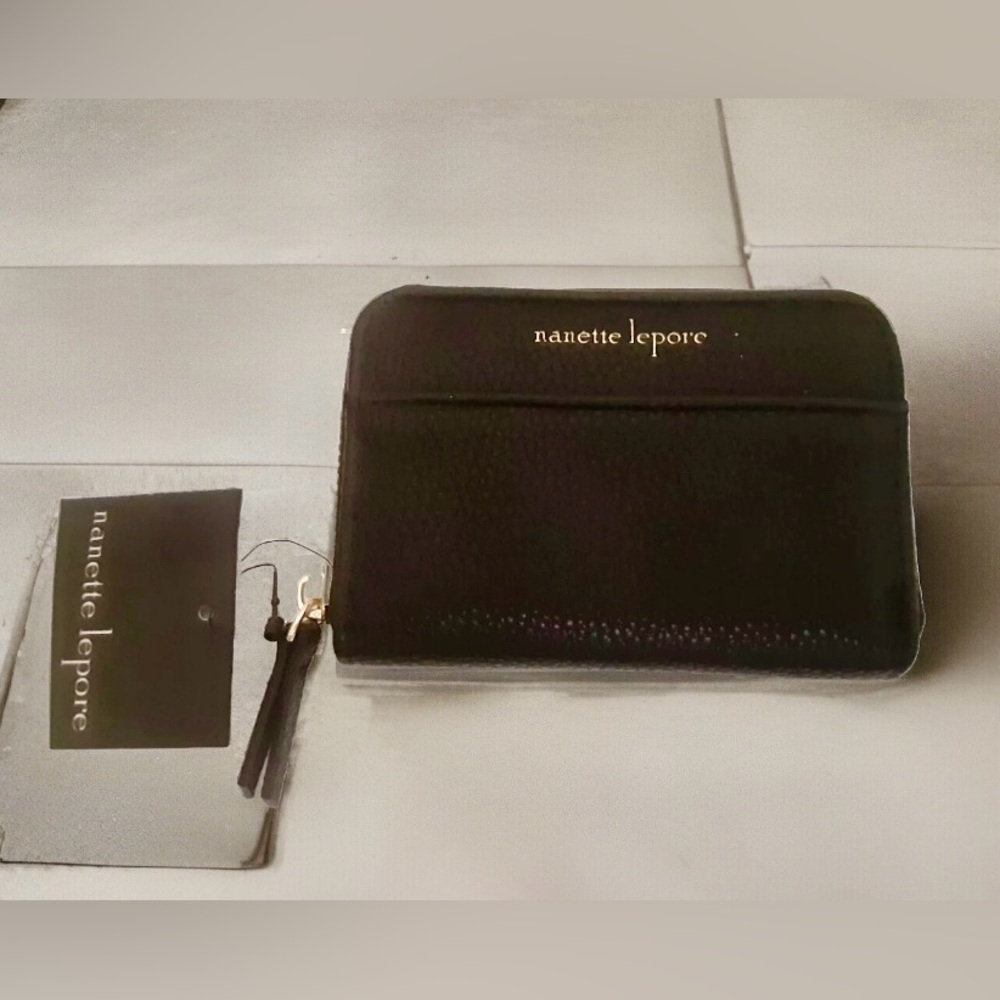 NWT Nanette Lepore Black Zip Around Wallet